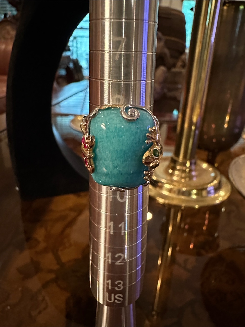 Turquoise Stone Statement Ring - Women Jewelry-Sterling